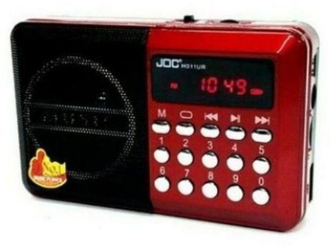 Joc Mini Radio With USB & Memory Card Port - Red