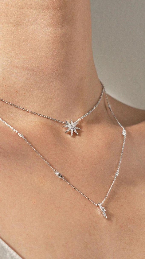 Artsy Pole Star Cosmo Necklace Silver