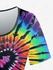 Plus Size Tie Dye Heart Print Short Sleeves T-shirt - 5x | Us 30-32