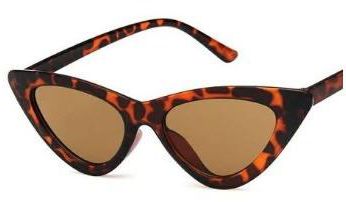  Ladies Cat Eye Leopard Vintage Sun Glasses-Brown