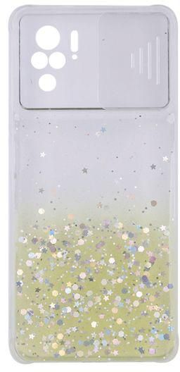 XIAOMI REDMI NOTE 10 - Camera Slider Clear Back Cover With Sequin