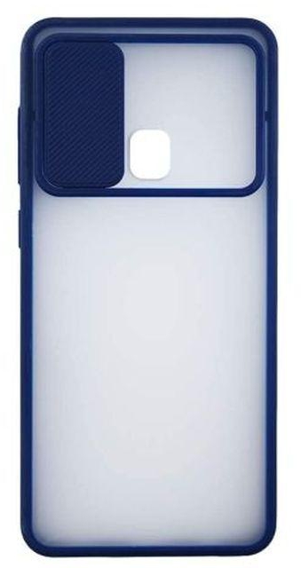 StraTG StraTG Clear and Dark Blue Case with Sliding Camera Protector for Realme 5 / Realme 6i / Realme C3 - Stylish and Protective Smartphone Case