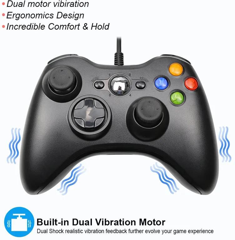 USB wired controller for microsoft, system for pc, windows, gamepad for pc, win 7/8/10, xbox 360