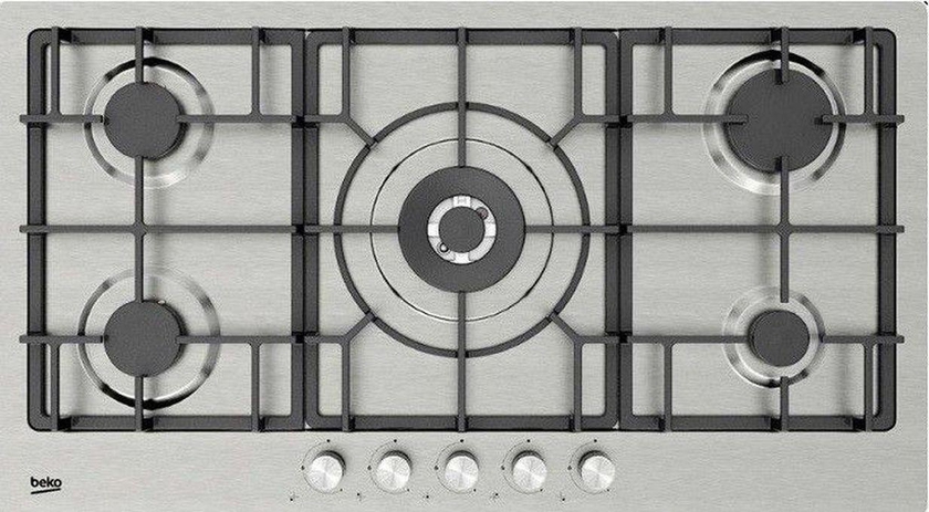 Beko HIMW 95226 SXEL Built-in Gas Stove With Iron Holders, 90 Cm - Silver