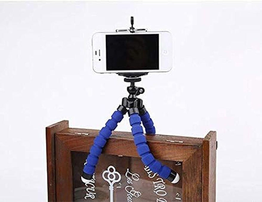 Car Phone Holder Flexible Octopus Tripod Bracket Selfie Stand Mount Monopod For Mobile Phone Camera Color: Blue