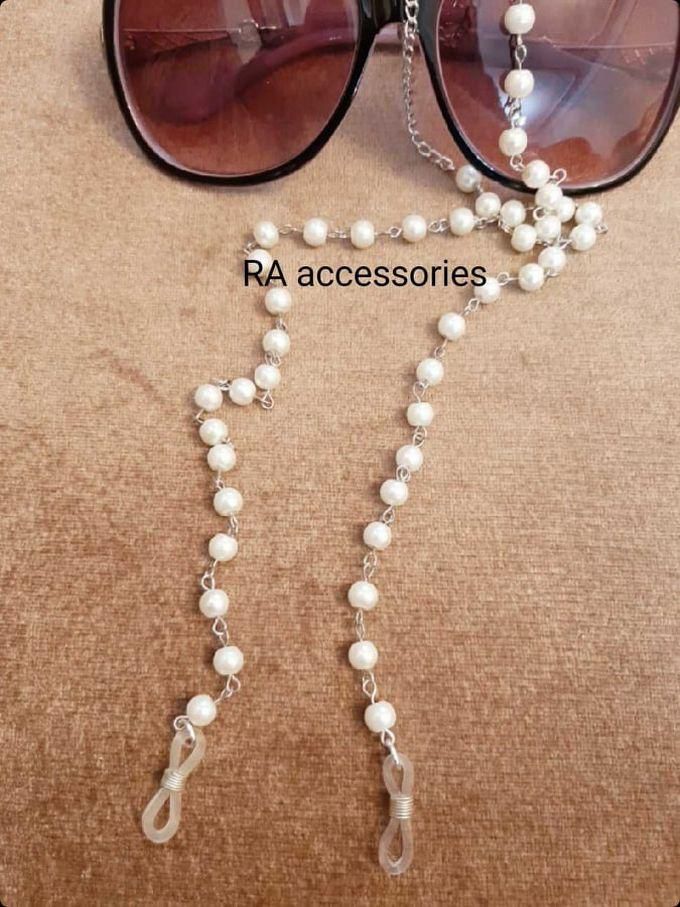 RA accessories سلسلة نظارة لؤلؤ مع سلسلة معدن فضى