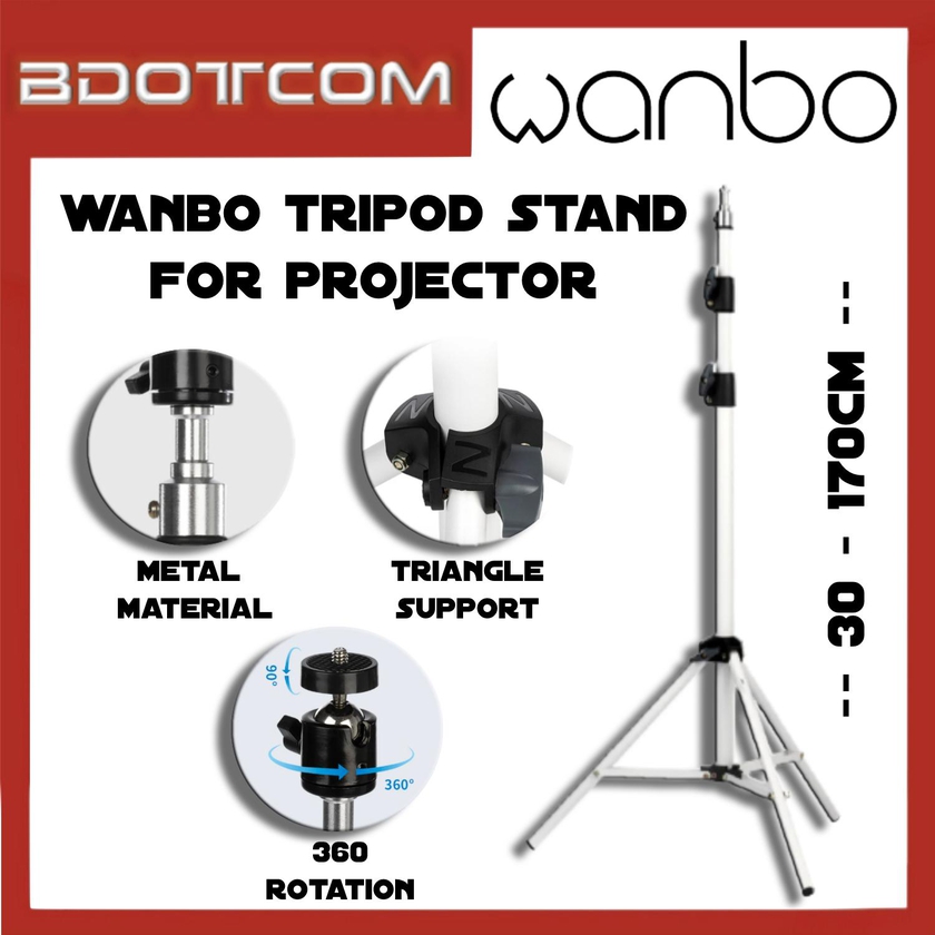 Wanbo [Ready Stock] 360' / 30 - 170cm Tripod Stand for Wanbo T2 Free / T2 Max / X1 Mini / Other Projector