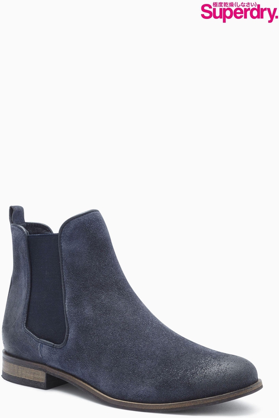 Superdry Navy Chelsea Flat Boot
