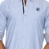 Santa Monica Blue Polyester Shirt Neck Shirts For Men