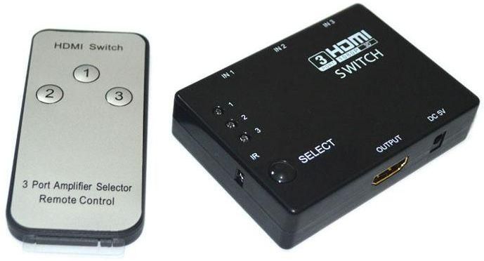 HDMI Switcher Splitter Box Hub W Remote Control For HDTV