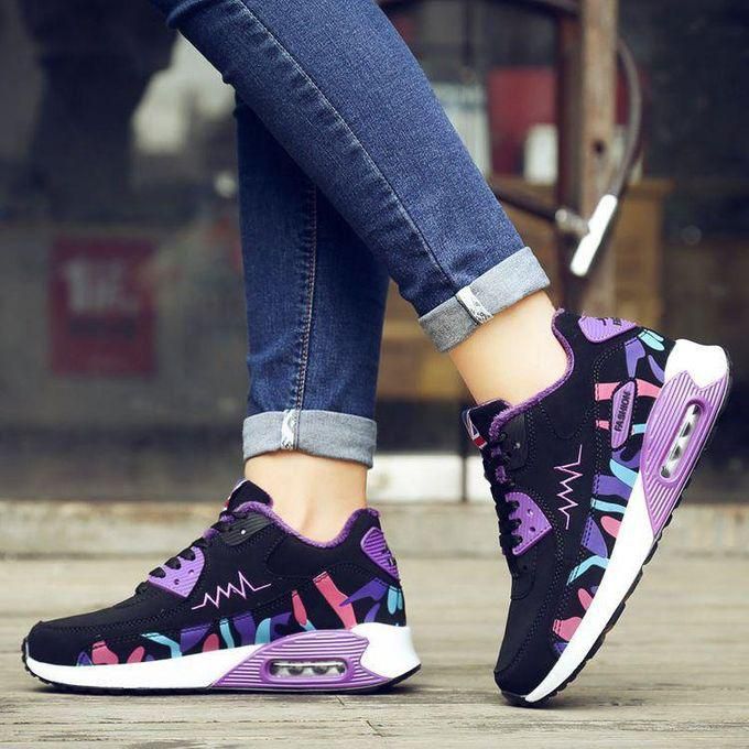 Fashion Classy Fashion Multicoloured Sneakers-Black Purple