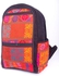 Ebda3 Men Masr Casual Backpack With Bedouin Colorful Embroidery - Black, Red & Orange