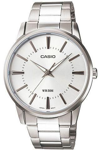 Casio Enticer Men's White Dial Stainless Steel Band Watch - MTP-1303D-7AV
