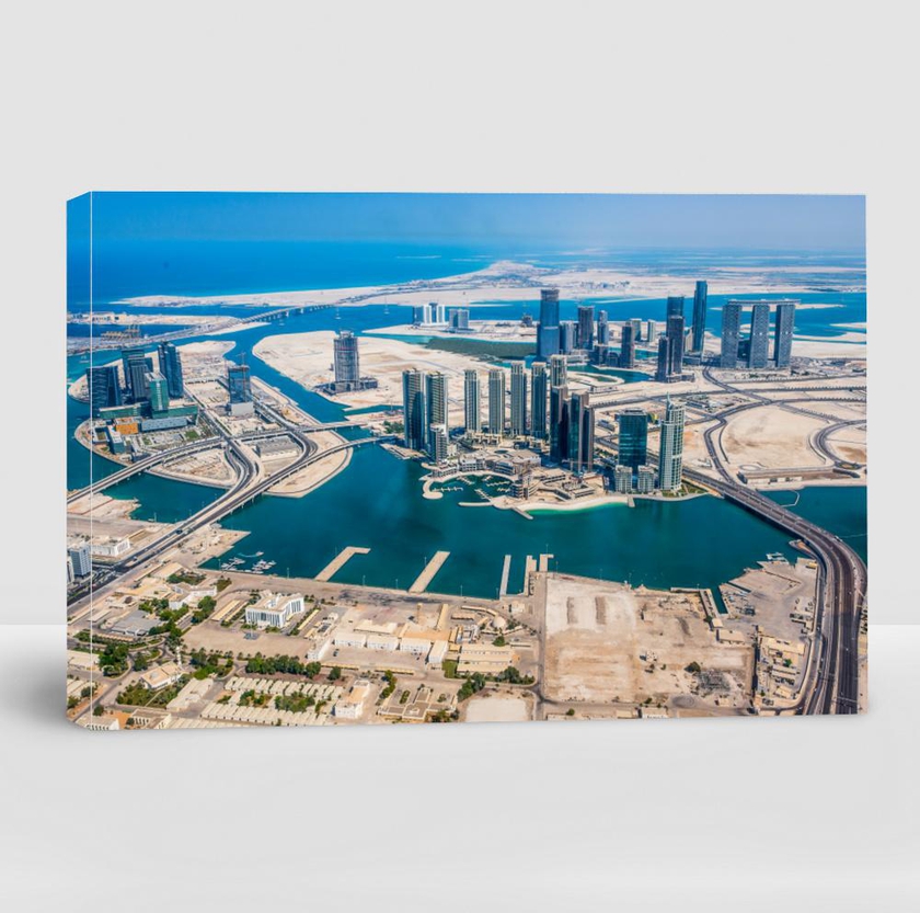 Aerial Photo Custom Canvas View of Abu Dhabi from Helicopter