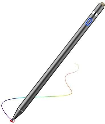 MoKo Stylus Pen with Palm Rejection 2 in 1 Digital Pencil Fit Apple 2021 iPad Pro 11 - 12.9 Inch (2018-2021)، iPad 8th Gen، iPad Air 4th - Air 3rd، iPad Mini 5th، iPad 6 - 7th - Space Grey