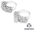 3Diamonds Women's Diamond Ring 18K White Gold Plated