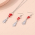 2Pcs Christmas Tree Pendant Necklace and Earrings Set