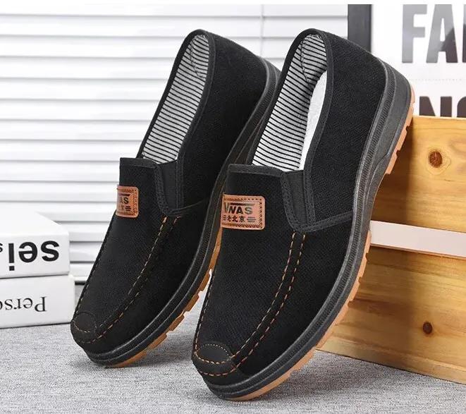 SXCHEN Men's Shoes Flats Loafers Cloth Shoes Men Autumn New Breathable Non-slip Dad Shoes Middle-aged and Elderly Thickened Casual Shoes Construction Site Student Running Walking G