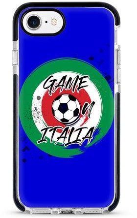 غطاء حماية واق لهاتف أبل آيفون 8 طبعة كاملة بتصميم بعبارة "Game On Italy"