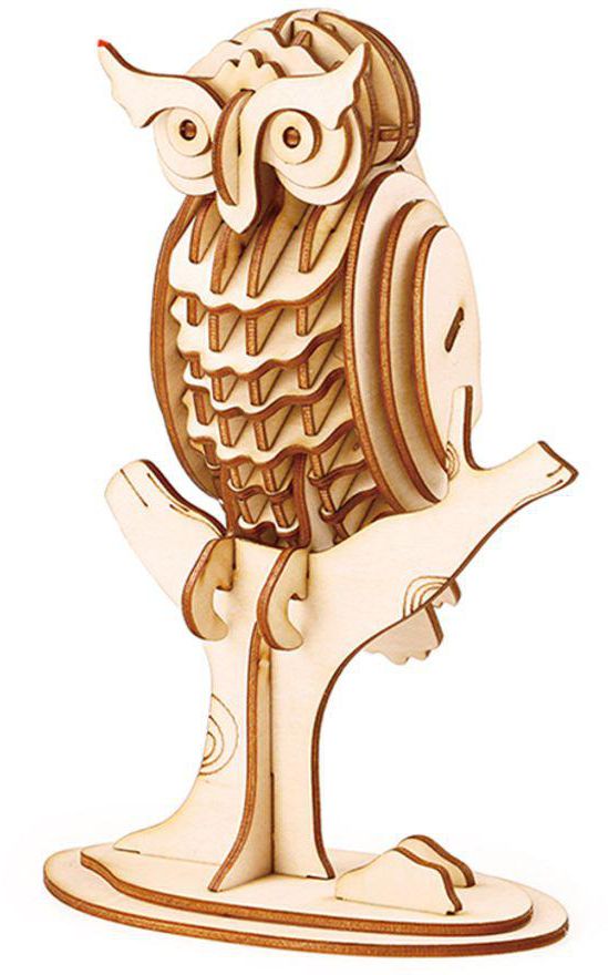 DIY 3D Realistic Animal Wooden Owl Shape Puzzle