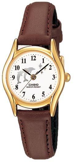 Casio Ladies Classic White Analog Dial Brown Leather Band Watch [LTP-1094Q-7B9]