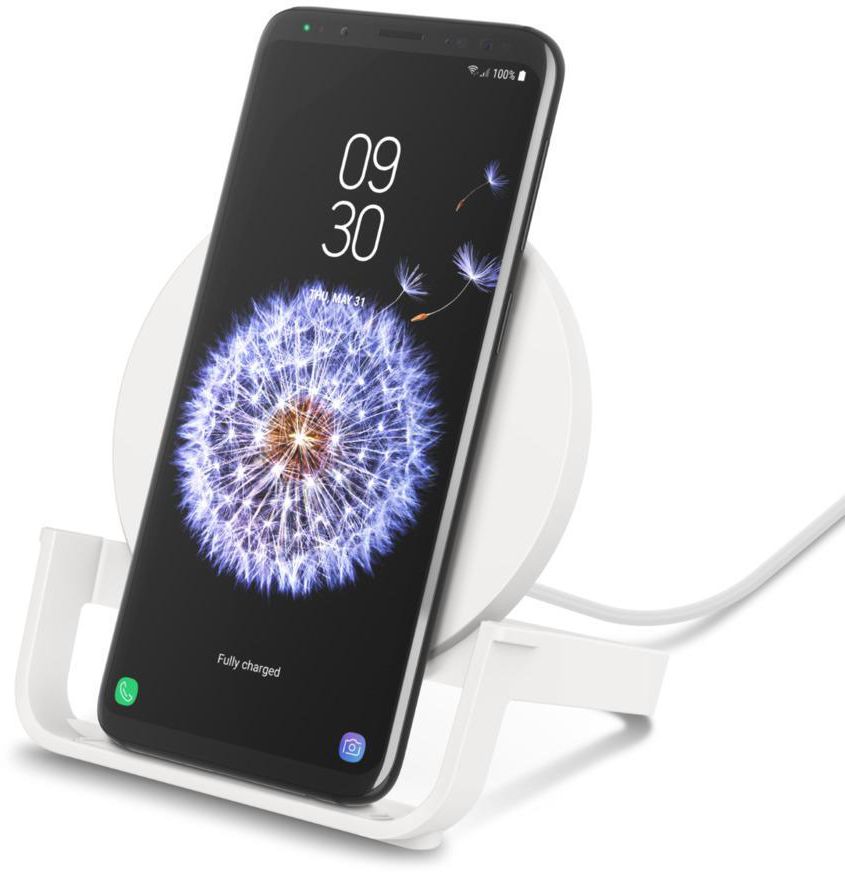 Belkin BOOST UP Wireless Charging Stand - 10W Fast Qi Certified for iPhone 11/11Pro/ 11 Pro Max/Xs Max/XR/XS/X/8 Plus/8, Samsung Galaxy Note 10, 10+, Huawei & other QI enabled devices - White