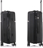 Cabinpro Hard Case Small Carry On Luggage Trolley For Unisex Polypropylene Lightweight 4 Double Wheeled Suitcase With Built In TSA Type Lock Travel Bag CP002 Black