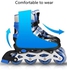 حذاء تزلج مريح قابل للتعديل مع عجلة امامية باضاءة LED من جو سبورت كيو حذاء تزلج بصف عجلات واحد للاستخدام الخارجي والداخلي للمبتدئين والاطفال والمراهقين