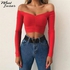 2021 High quality Women off shoulder sexy Elegant T-shirts female long sleeve Top Knitted fashion solid color lady Tees comfy autumn basic Chic