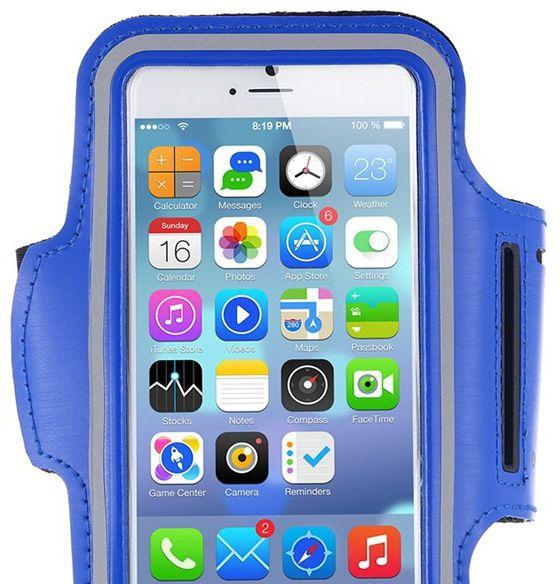 Sports Armband  Apple iPhone 6 Plus (5.5 Inch) with Dual Arm Size Slots and Key Pocket - Blue