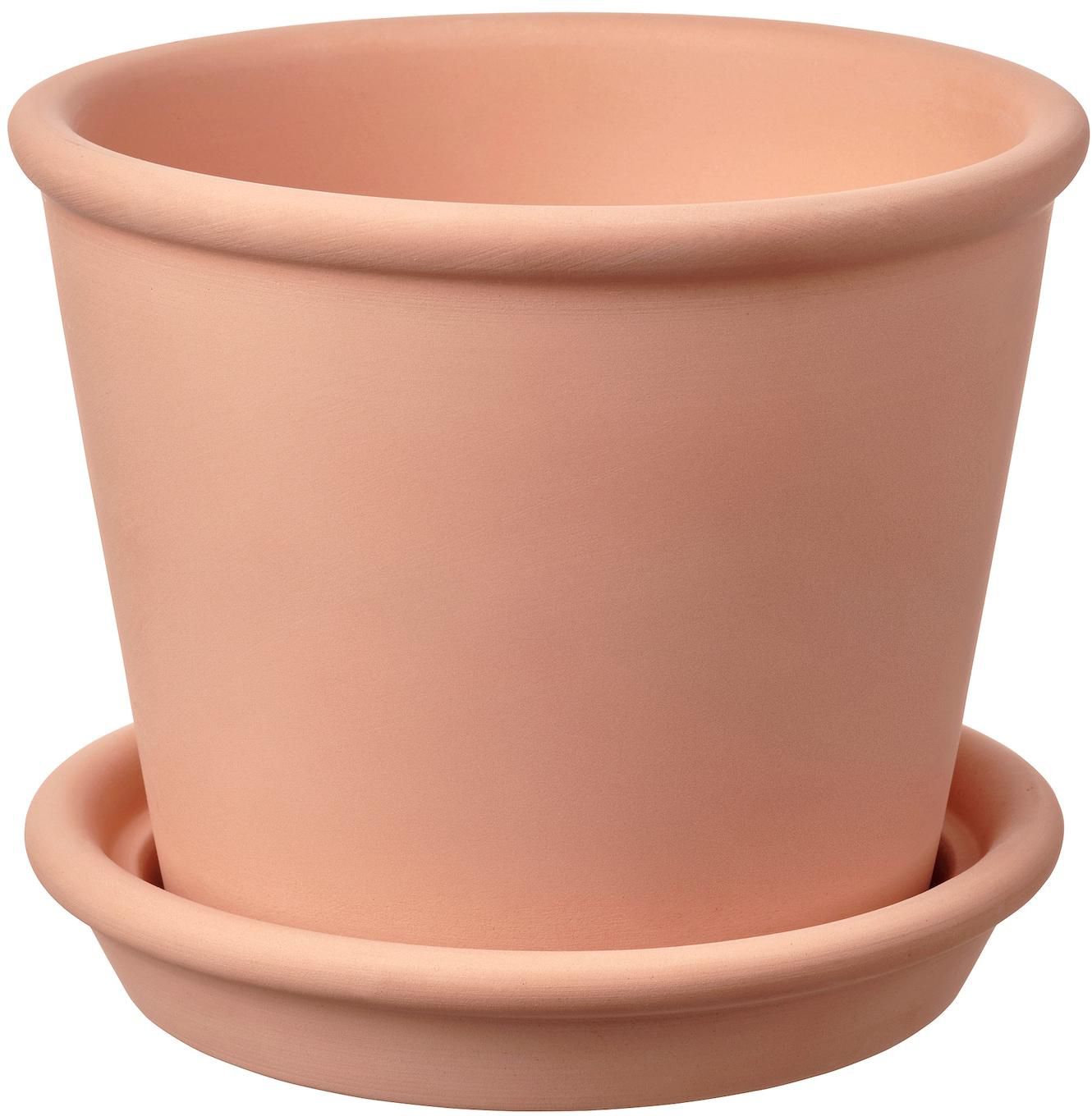 MUSKOTBLOMMA Plant pot with saucer - in/outdoor terracotta 12 cm