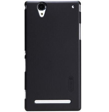 Nillkin Sony Xperia T2 Ultra D5322 D5303 Frosted Shield Cover Case With Screen Protector - Black