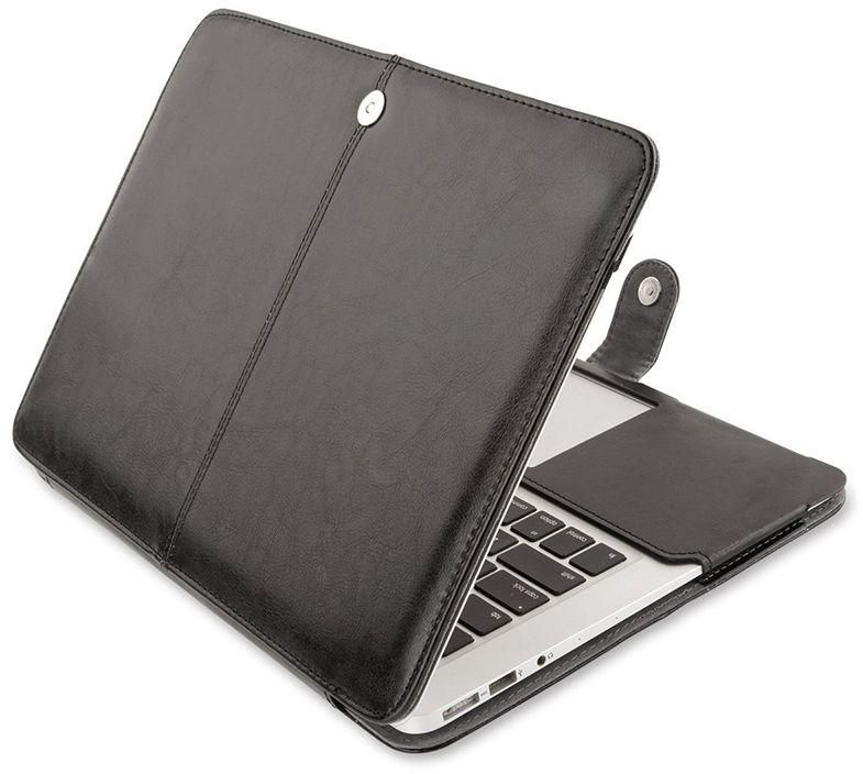 Ozone Pu Leather Clip On Sleeve Skin Cover Case For Apple Macbook Air 11 Inch A1370 / A1465 - Black