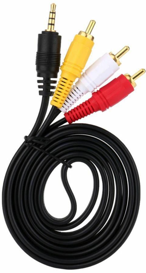 3.5mm Jack Plug To 3 Rca Male Cable 1.5 meter Black