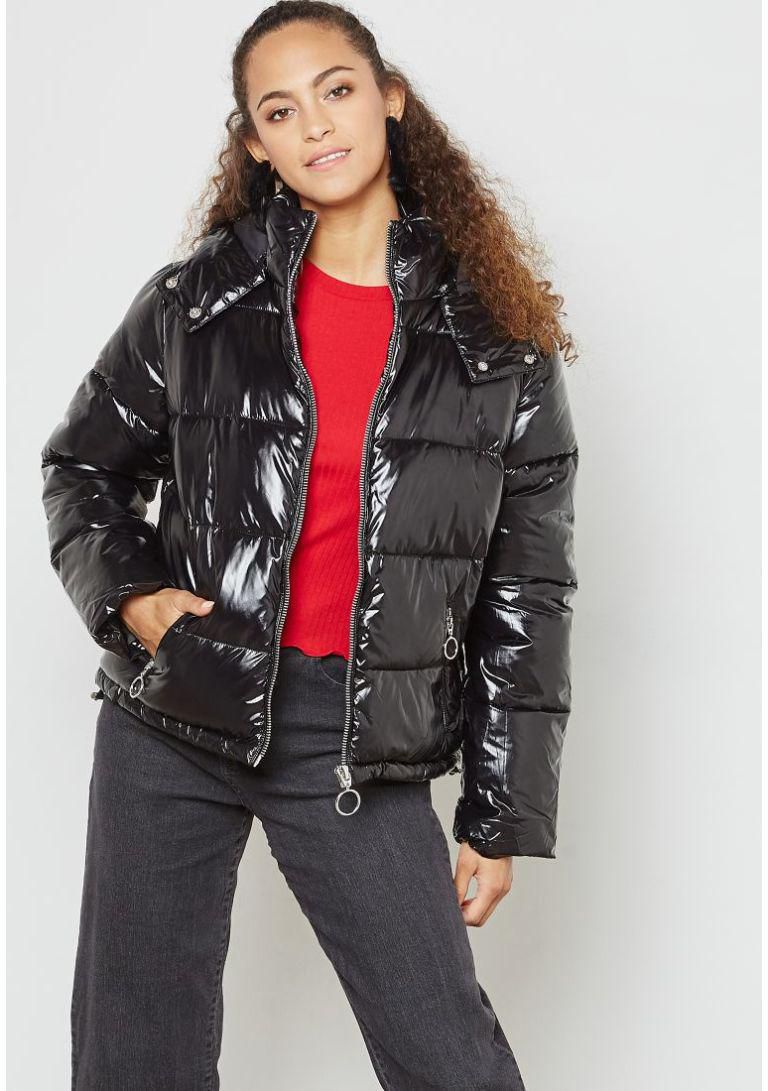 Quilted Puffer Jacket Black