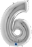 Silver Helium Balloon For Parties In The Shape Of Number 6 - S 77×65