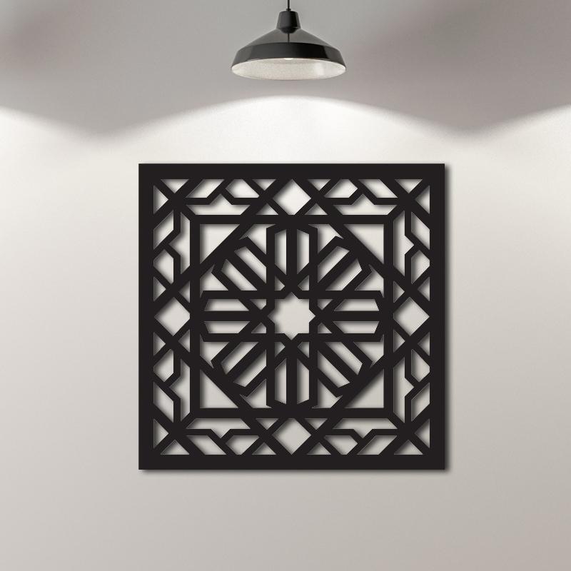 Myehomedecor 3D Islamic Pattern Cut Out Wall Art Geometry Pattern Wall Deco
