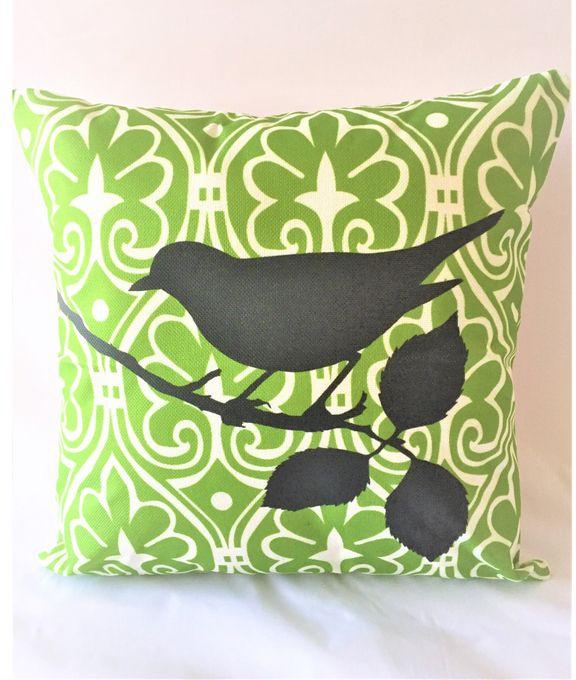  Modern Flowery Decorative Throw Pillow Cover- Green