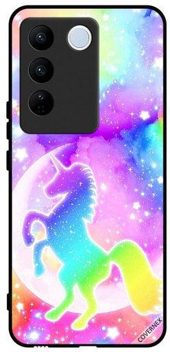 Protective Case Cover For Vivo V27 Pro Rainbow Unicorn