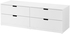 NORDLI Chest of 4 drawers - white 160x54 cm