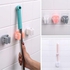 Adhesive Wall Mounted Mop & Broom Holder Kitchen Bathroom (White) 3PCS