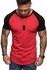 Round Neck Short Sleeves T-shirt RED M