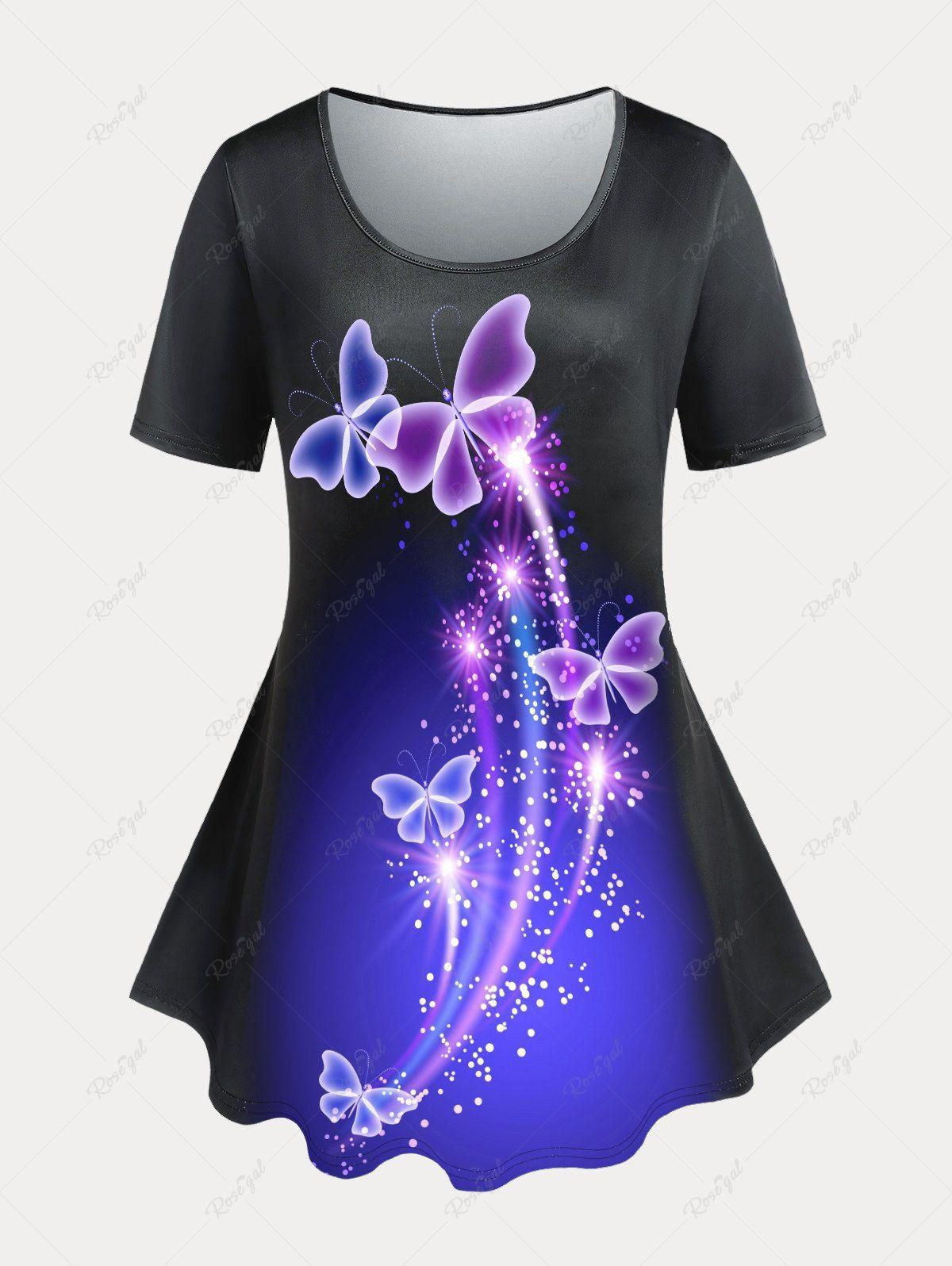 Plus Size & Curve Butterfly Print T-shirt - 5x | Us 30-32