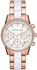 Michael Kors Ritz Women's White Dial Stainless Steel Band Chronograph Watch - MK6324