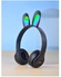 Rabbit Ear Headphone B12 New Wireless Cute Bluetooth Earphone With LED Light Black