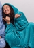 Mintra Super Soft Blanket Cape/Hoodie - One Size Fits All - 1 Pc - Turquoise