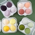 4-Piece Makeup Sponge With Storage Box Foundation Sponge Cosmetic Tools For Women (Multi Color)