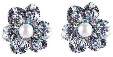 Pearl Studded Flower Shaped Stud Earrings