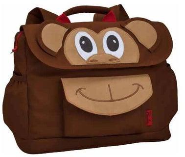 Monkey Design Polyester Backpack Brown/Beige