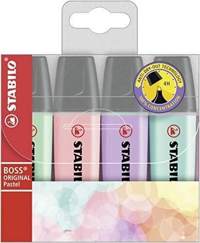 Highlighter Pen  STABILO BOSS ORIGINAL Pastel  Wallet of 4 Assorted Colours